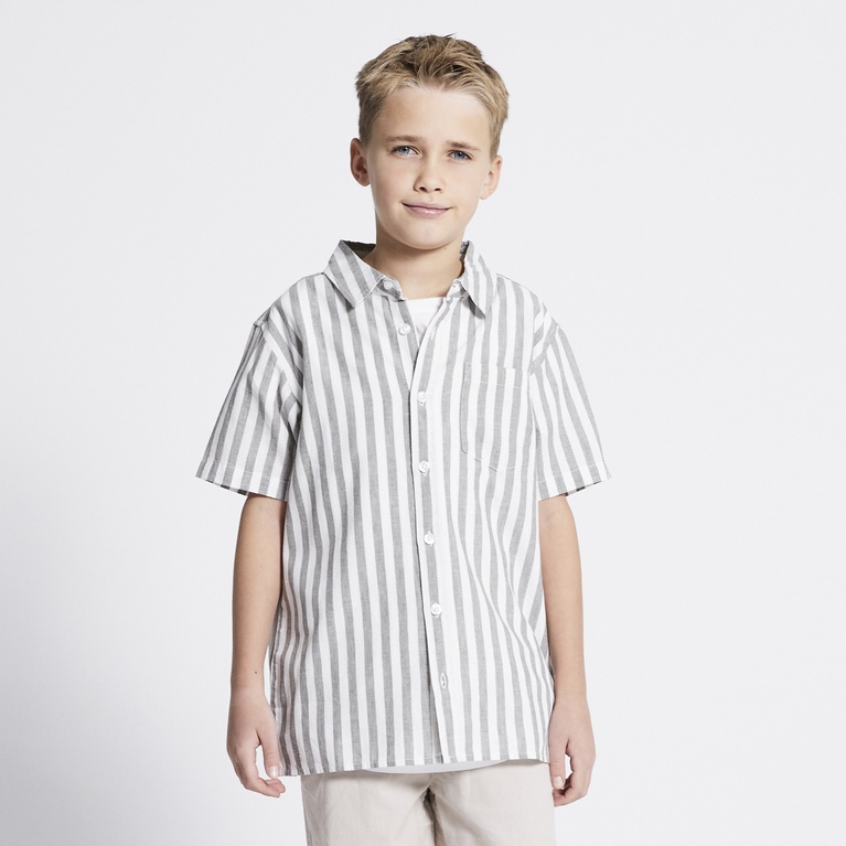 Short sleeve linen blend shirt "Tim Striped star"